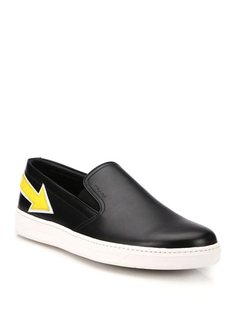 prada slip on black|Prada slip on sneaker.